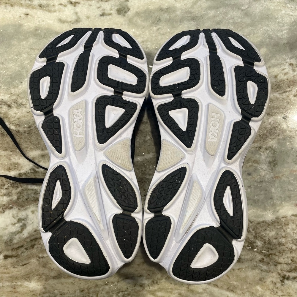 Hoka Bondi 8 Black and Gray Sneakers